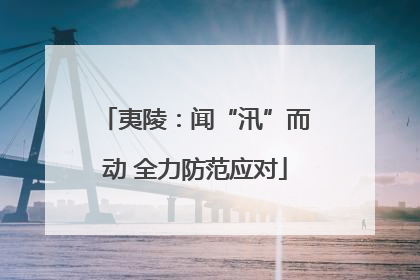 夷陵：闻“汛”而动 全力防范应对