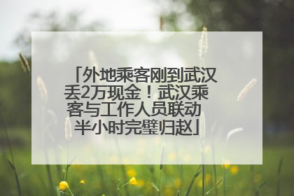 外地乘客刚到武汉丢2万现金！武汉乘客与工作人员联动 半小时完璧归赵