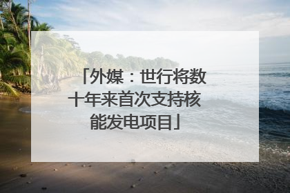 外媒：世行将数十年来首次支持核能发电项目