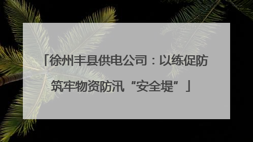 徐州丰县供电公司：以练促防 筑牢物资防汛“安全堤”