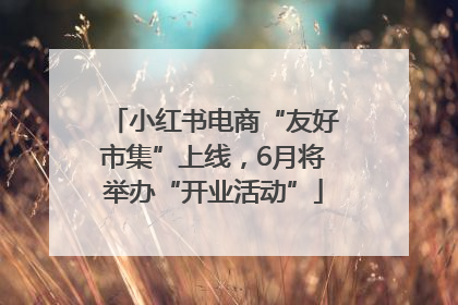 小红书电商“友好市集”上线，6月将举办“开业活动”