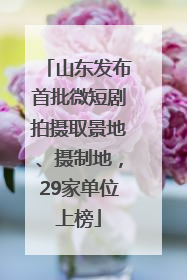 山东发布首批微短剧拍摄取景地、摄制地，29家单位上榜