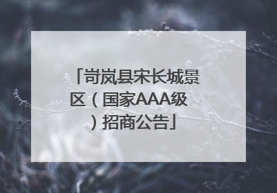 岢岚县宋长城景区（国家AAA级）招商公告