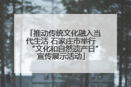 推动传统文化融入当代生活 石家庄市举行“文化和自然遗产日”宣传展示活动