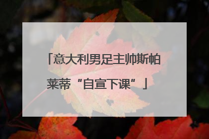 意大利男足主帅斯帕莱蒂“自宣下课”