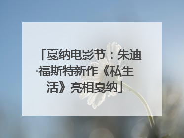 戛纳电影节：朱迪·福斯特新作《私生活》亮相戛纳
