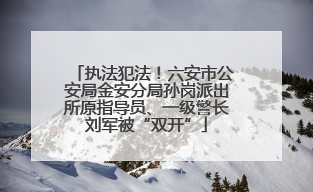 执法犯法！六安市公安局金安分局孙岗派出所原指导员、一级警长刘军被“双开”
