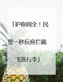 护你周全！民警一秒反应拦截飞落行李