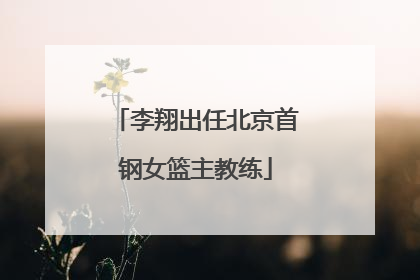 李翔出任北京首钢女篮主教练