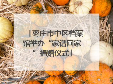 枣庄市中区档案馆举办“家谱回家”捐赠仪式