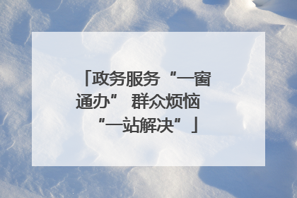 政务服务“一窗通办” 群众烦恼“一站解决”