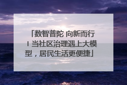 数智普陀 向新而行〡当社区治理遇上大模型，居民生活更便捷