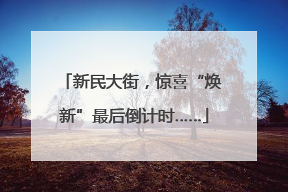 新民大街，惊喜“焕新”最后倒计时……