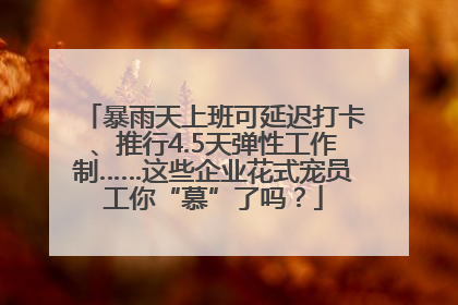 暴雨天上班可延迟打卡、推行4.5天弹性工作制……这些企业花式宠员工你“慕”了吗？