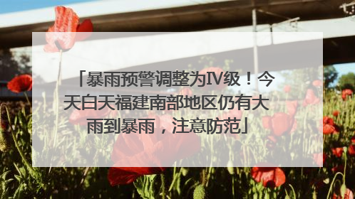 暴雨预警调整为Ⅳ级！今天白天福建南部地区仍有大雨到暴雨，注意防范
