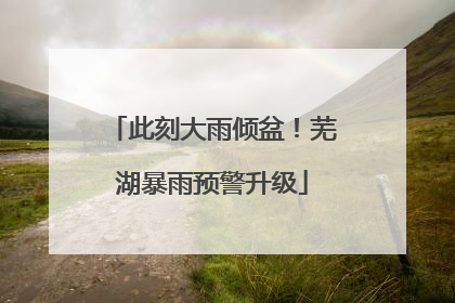 此刻大雨倾盆！芜湖暴雨预警升级