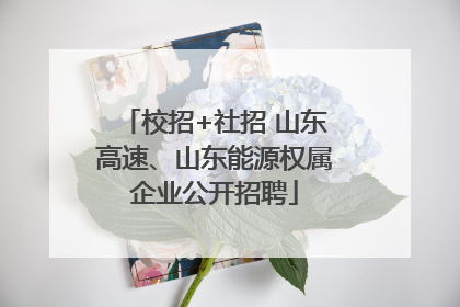 校招+社招 山东高速、山东能源权属企业公开招聘