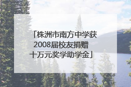 株洲市南方中学获2008届校友捐赠十万元奖学助学金