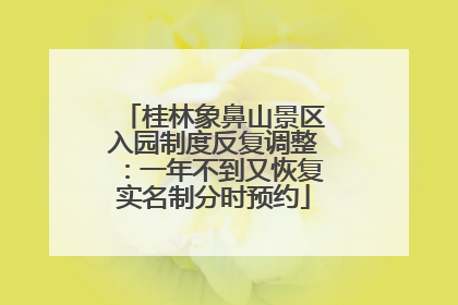 桂林象鼻山景区入园制度反复调整：一年不到又恢复实名制分时预约