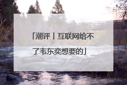 潮评丨互联网给不了韦东奕想要的