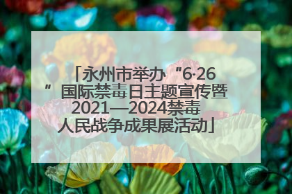 永州市举办“6·26”国际禁毒日主题宣传暨2021—2024禁毒人民战争成果展活动