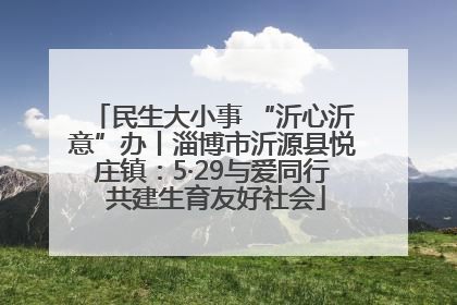 民生大小事 “沂心沂意”办丨淄博市沂源县悦庄镇：5·29与爱同行 共建生育友好社会