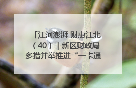 江河澎湃 财惠江北（40）｜新区财政局多措并举推进“一卡通”管理 保障惠民惠农补贴精准高效发放