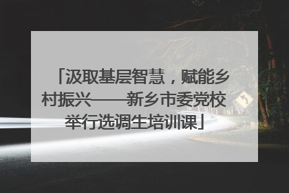 汲取基层智慧，赋能乡村振兴——新乡市委党校举行选调生培训课