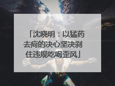 沈晓明：以猛药去疴的决心坚决刹住违规吃喝歪风