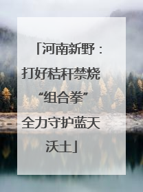河南新野：打好秸秆禁烧“组合拳” 全力守护蓝天沃土