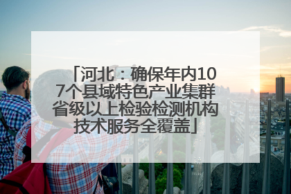 河北：确保年内107个县域特色产业集群省级以上检验检测机构技术服务全覆盖