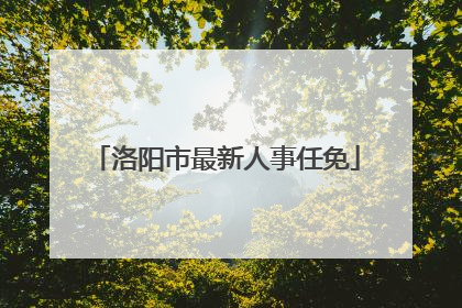 洛阳市最新人事任免