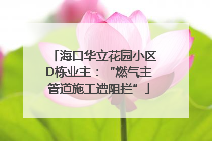 海口华立花园小区D栋业主：“燃气主管道施工遭阻拦”