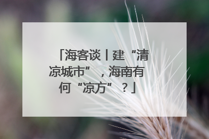 海客谈丨建“清凉城市”，海南有何“凉方”？