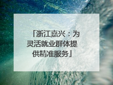 浙江嘉兴：为灵活就业群体提供精准服务