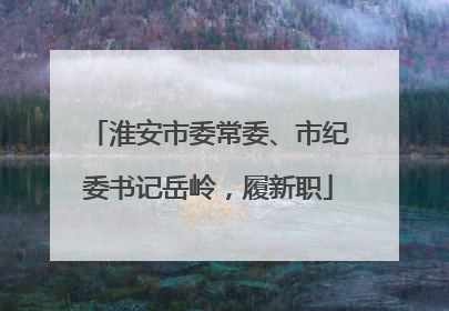 淮安市委常委、市纪委书记岳岭，履新职