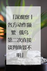深观察丨各方动作频繁  俄乌第二次直接谈判前景不明