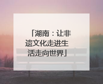 湖南：让非遗文化走进生活走向世界