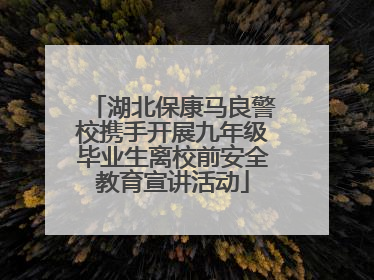 湖北保康马良警校携手开展九年级毕业生离校前安全教育宣讲活动