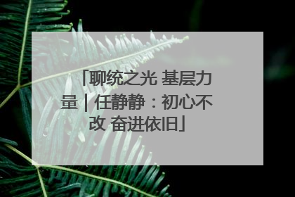 聊统之光 基层力量｜任静静：初心不改 奋进依旧