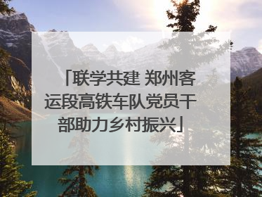 联学共建 郑州客运段高铁车队党员干部助力乡村振兴