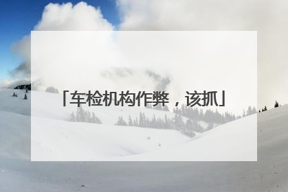 车检机构作弊，该抓