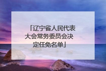 辽宁省人民代表大会常务委员会决定任免名单