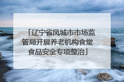 辽宁省凤城市市场监管局开展养老机构食堂食品安全专项整治