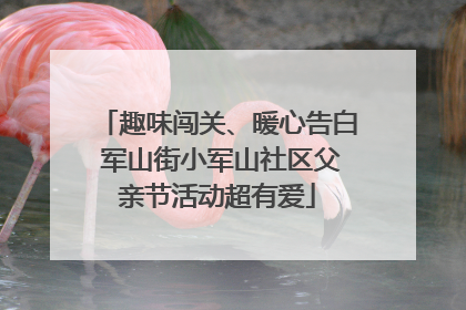 趣味闯关、暖心告白 军山街小军山社区父亲节活动超有爱