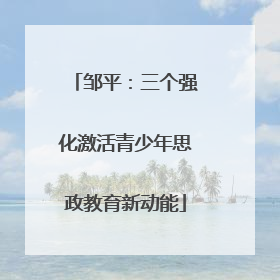邹平：三个强化激活青少年思政教育新动能