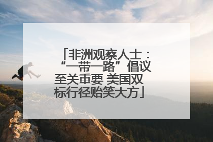 非洲观察人士：“一带一路”倡议至关重要 美国双标行径贻笑大方
