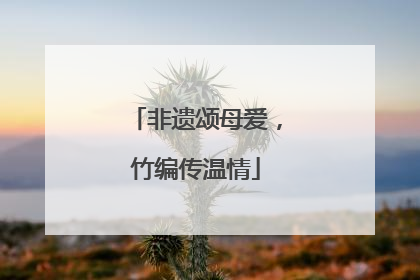 非遗颂母爱，竹编传温情