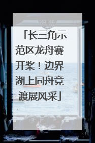 长三角示范区龙舟赛开桨！边界湖上同舟竞渡展风采