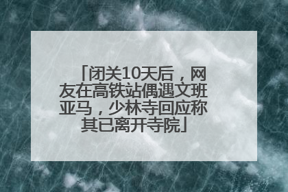 闭关10天后，网友在高铁站偶遇文班亚马，少林寺回应称其已离开寺院